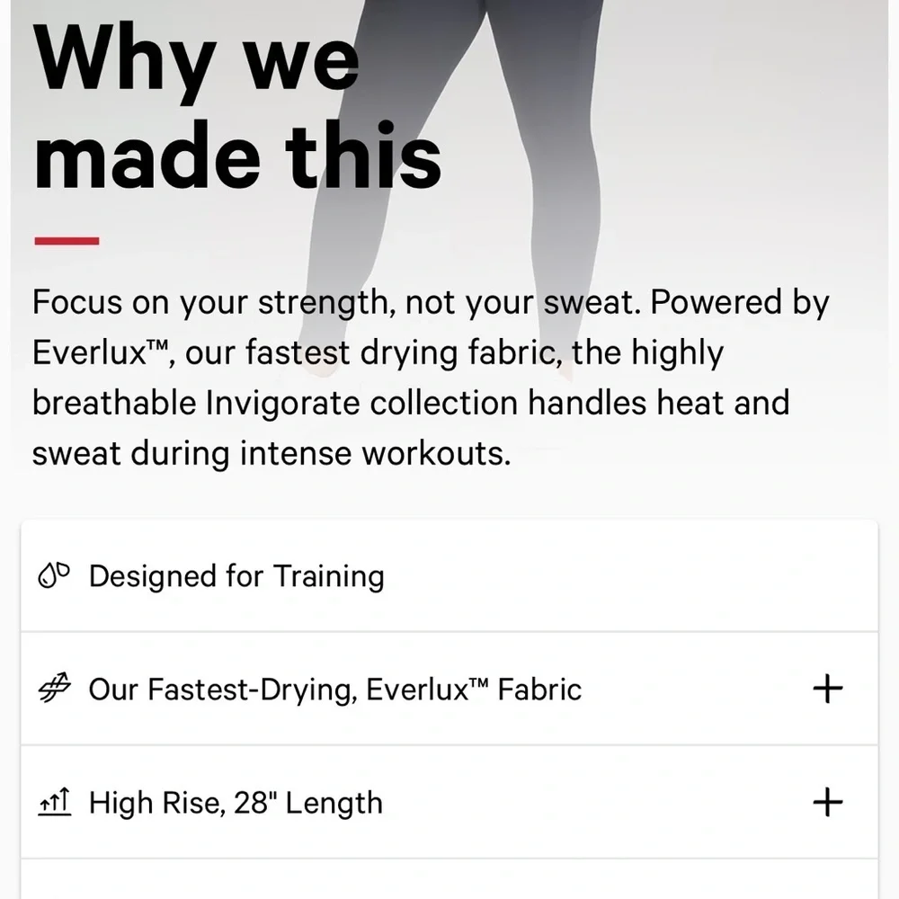 NWT lululemon invigorate high rise tight 28”